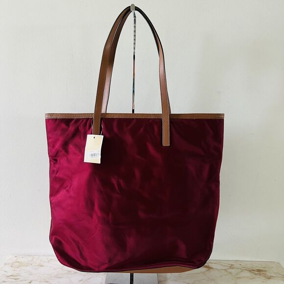 MICHAEL KORS Kempton Claret Burgundy Large Nylon Tote Bag - Picture 5 of 10
